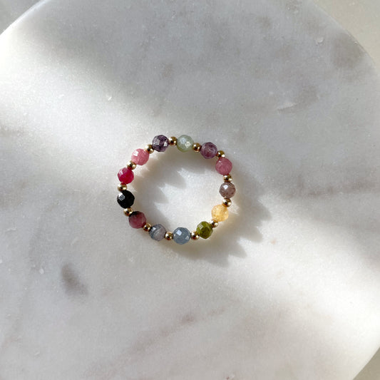 Tourmaline ring (round beads)