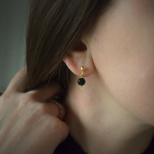Black dot earrings