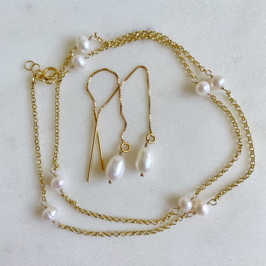 Manika Pearl thread earrings