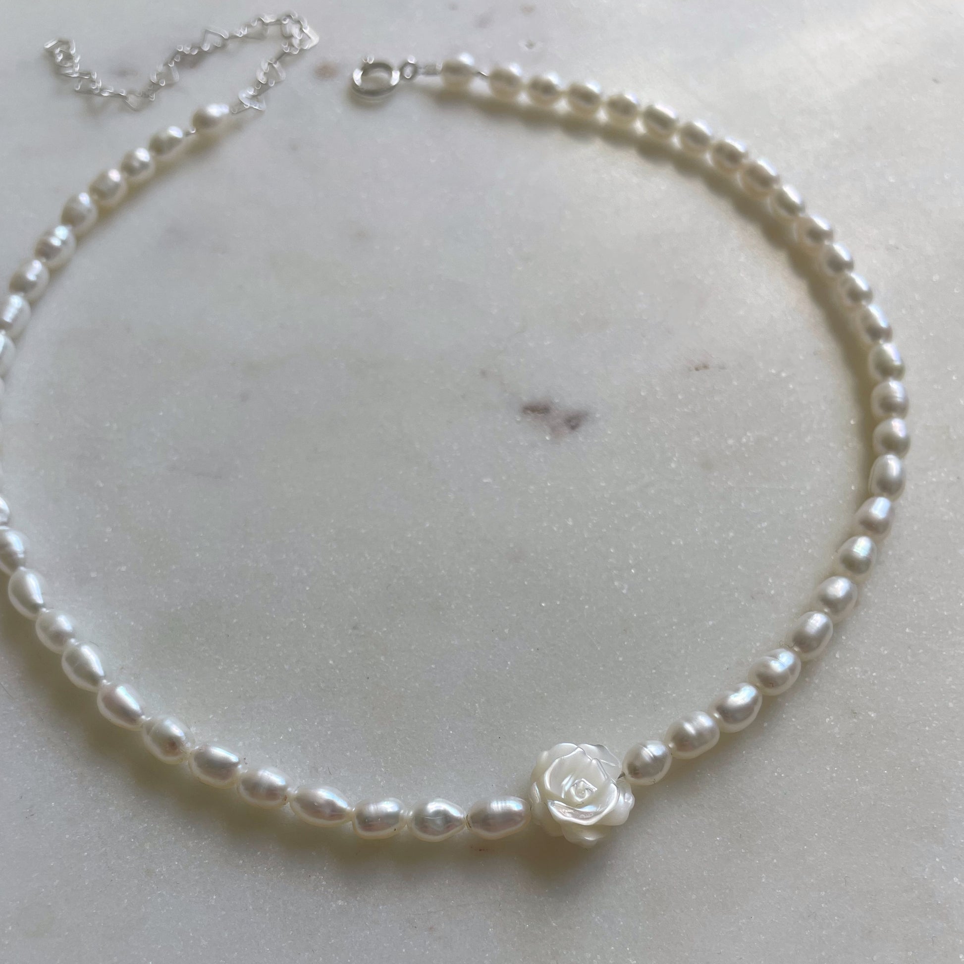 Mini Rosesste Choker White Rose choker – Moonstone Jewellery