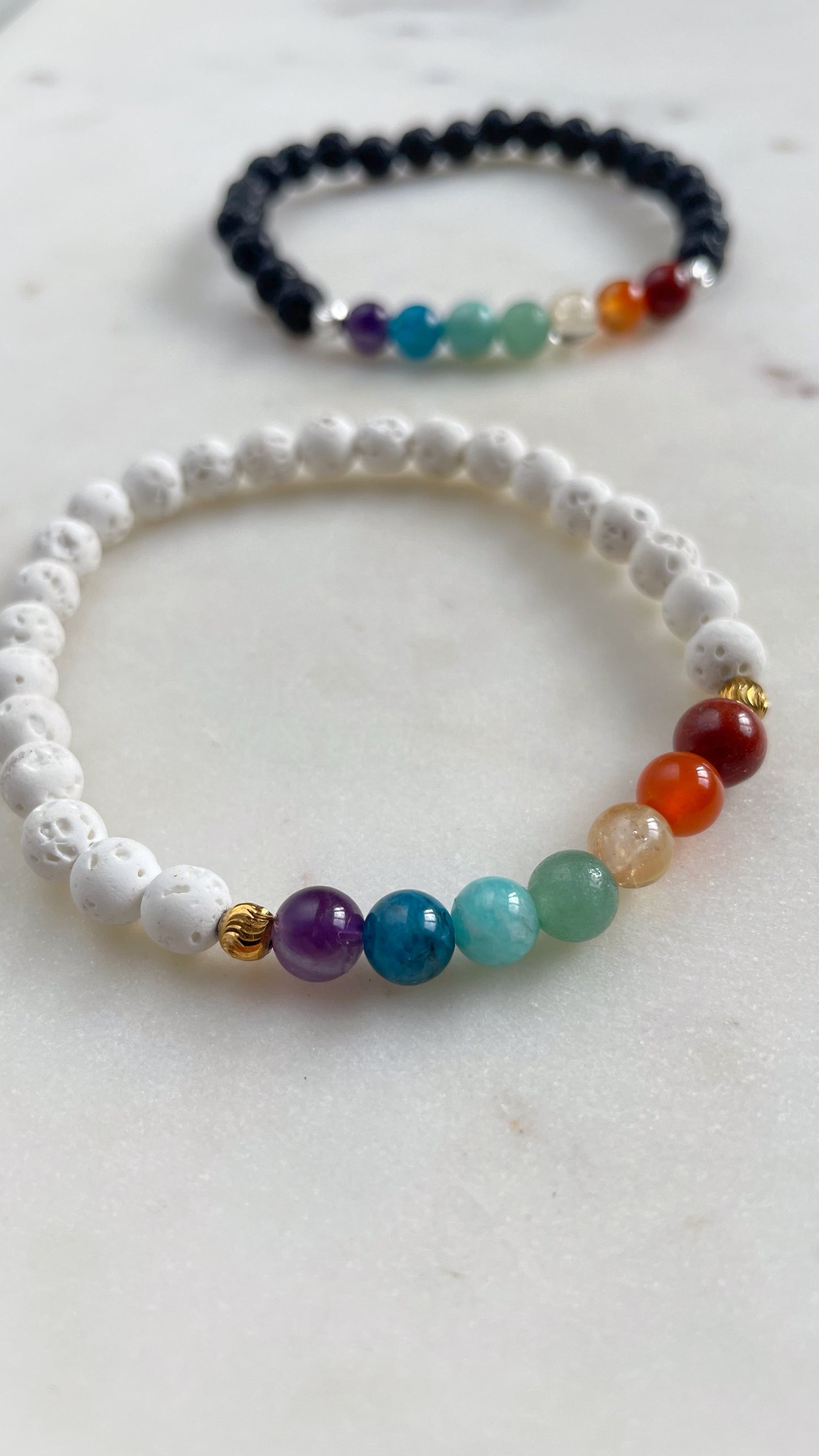 7 Chakras Diffuser Bracelet with Lava Stones