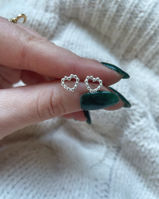 Bubble Heart stud earrings