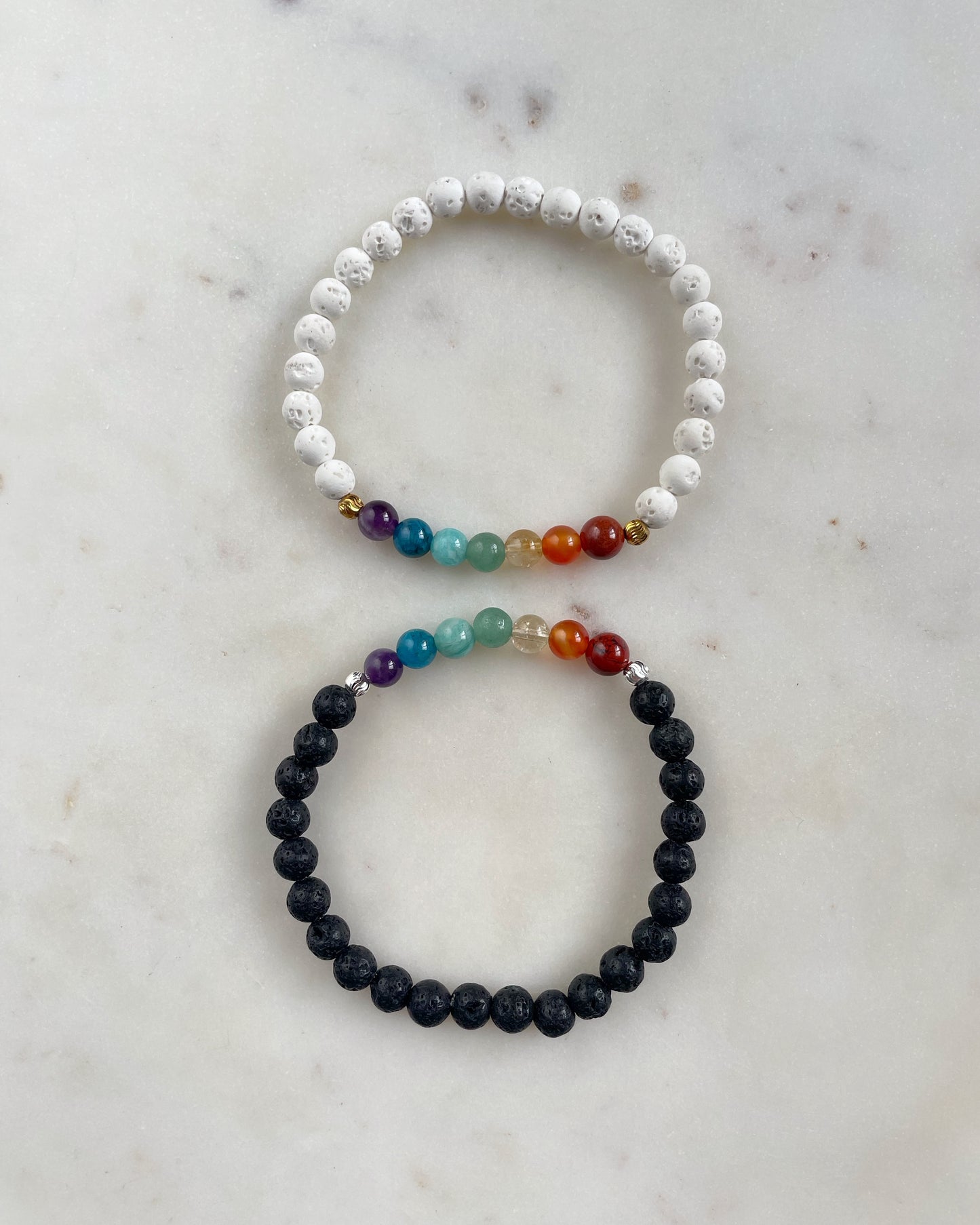 7 Chakras Diffuser Bracelet with Lava Stones