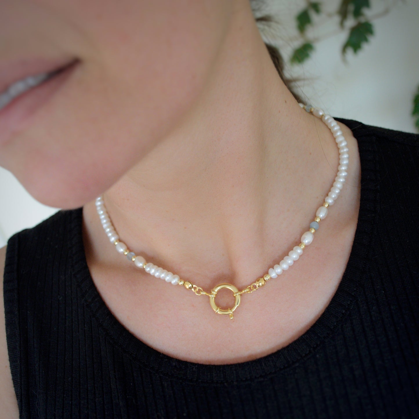 Aqua Pearls necklace