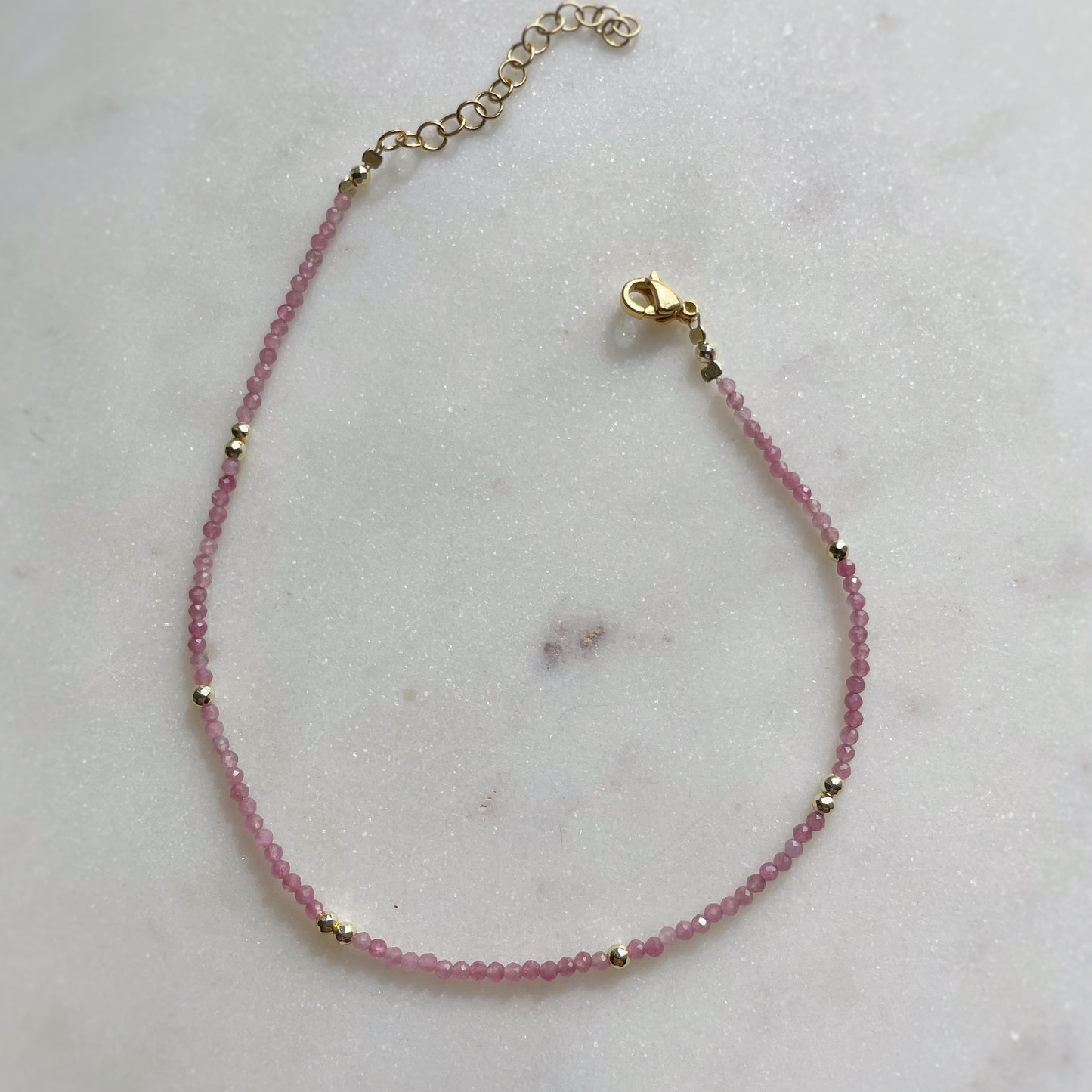 Seed beads crystal anklet