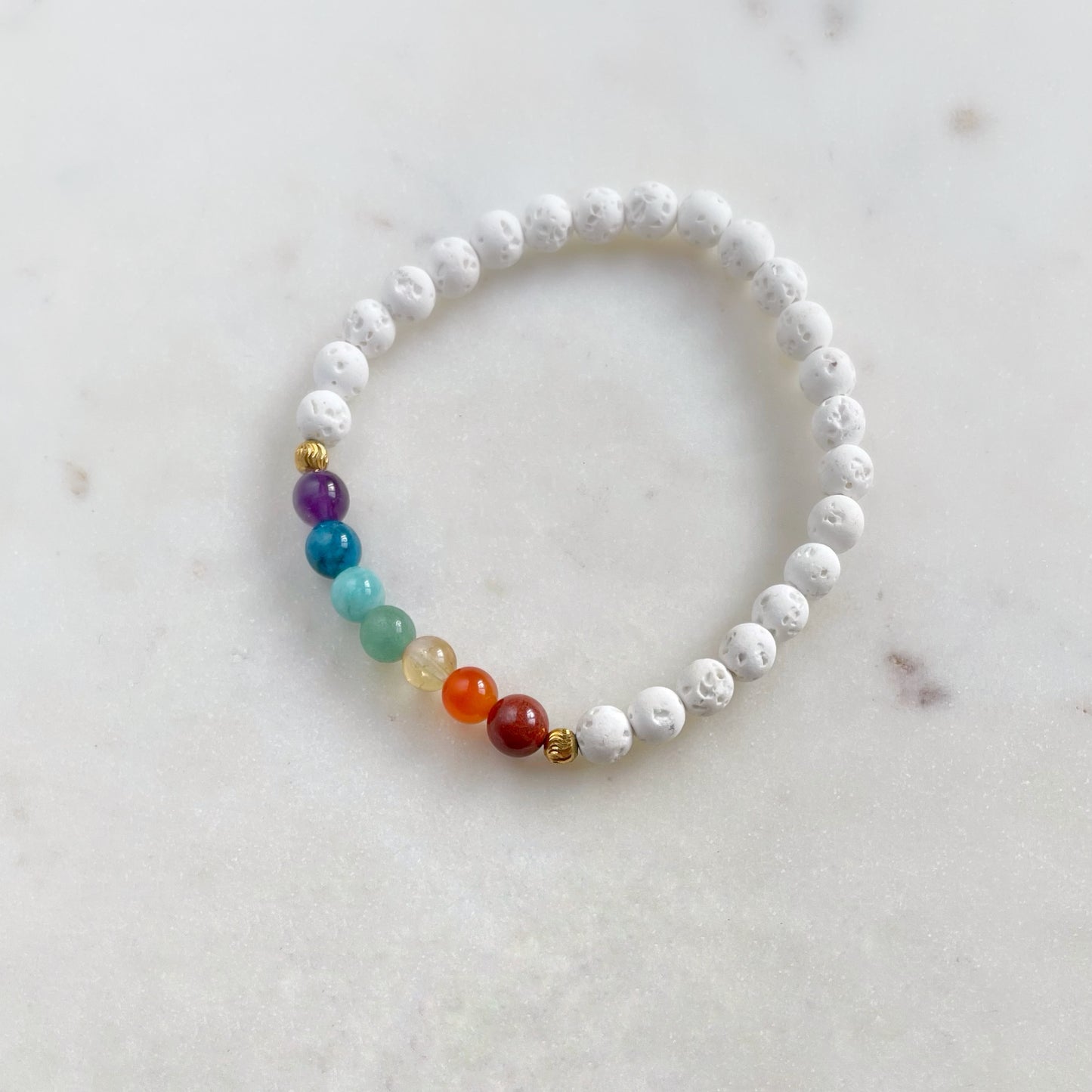 7 Chakras Diffuser Bracelet with Lava Stones