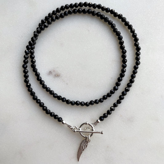 Black Angel necklace (silver)