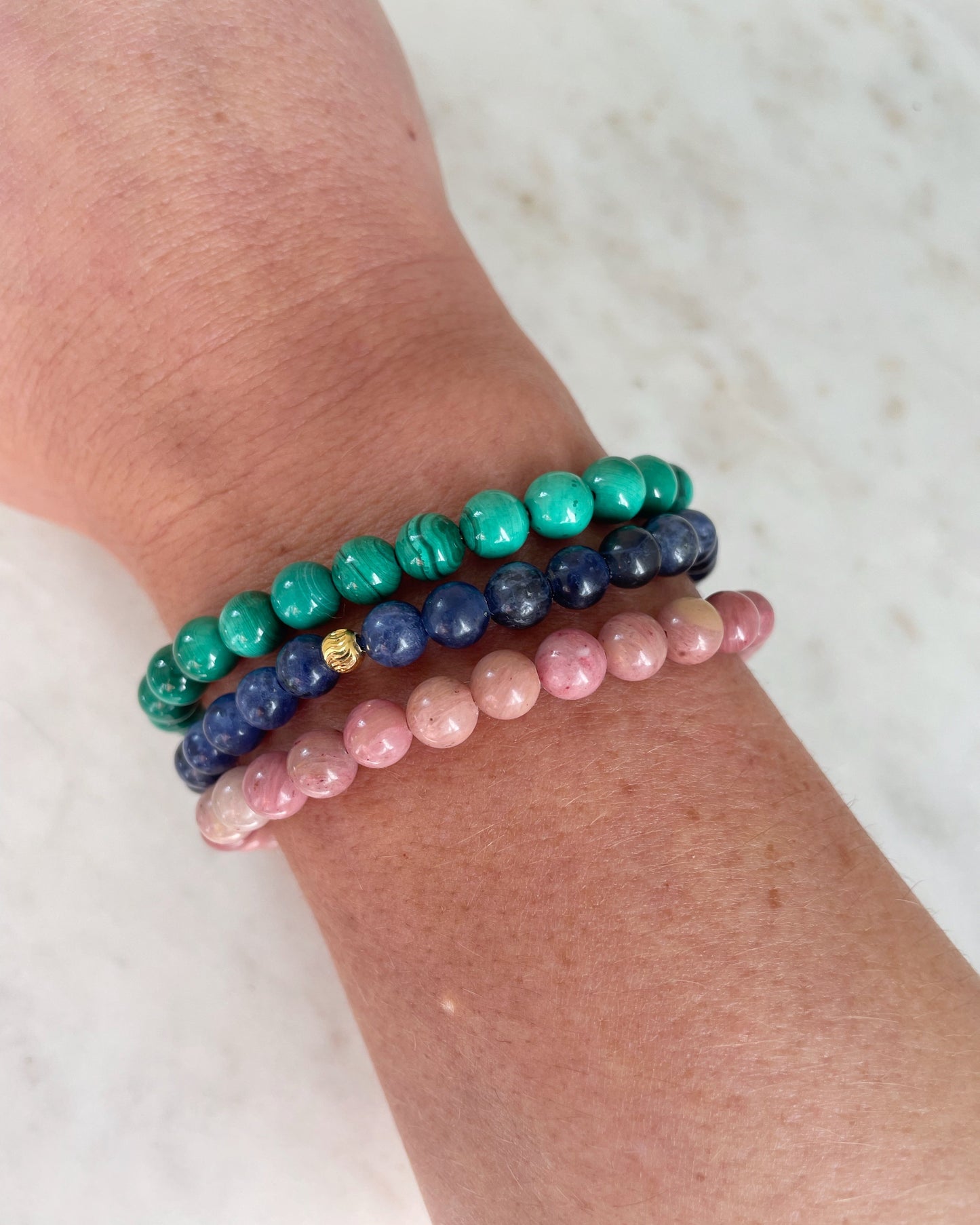 Full Moon - Rhodonite bracelet for love, healing and balance