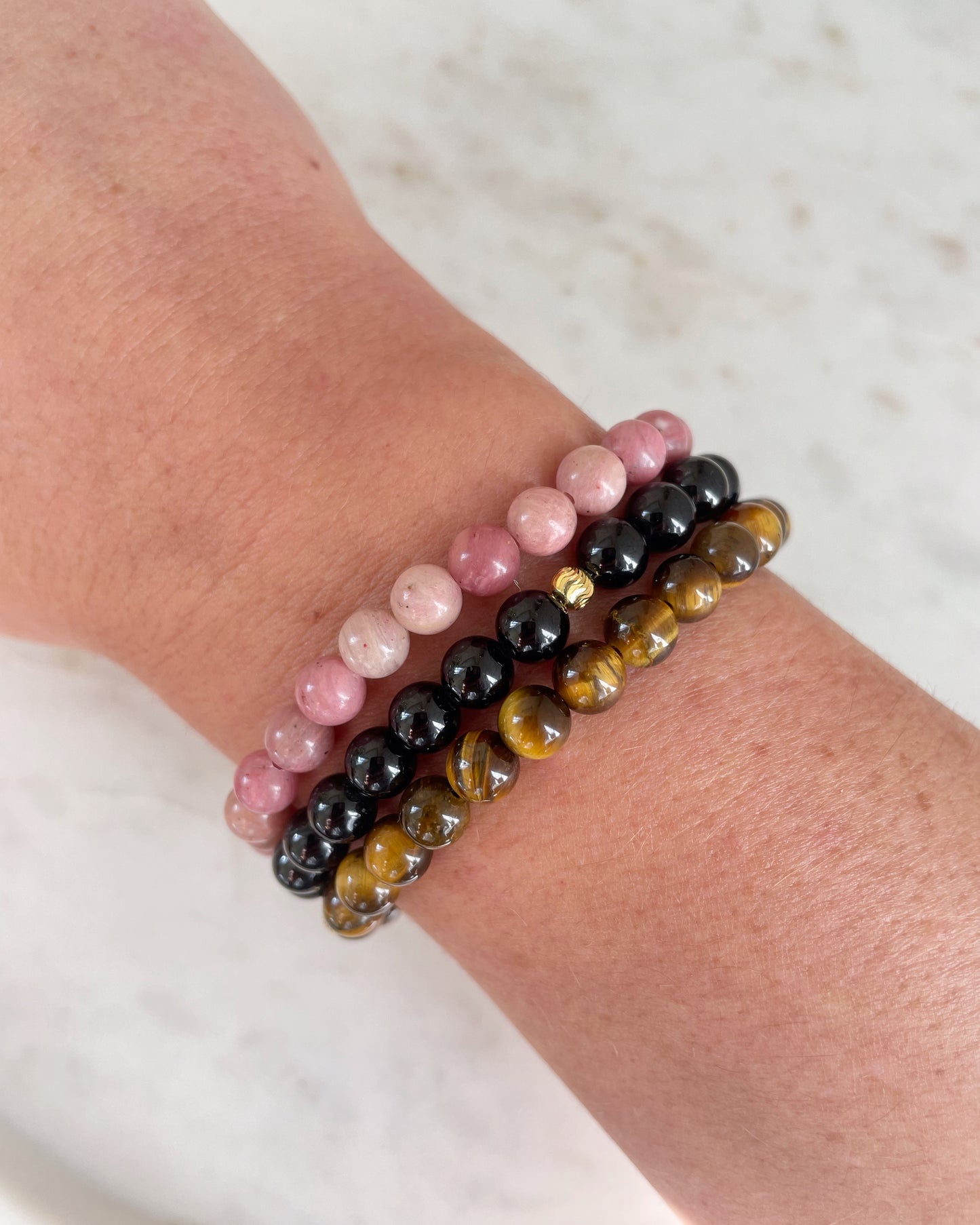 Full Moon - Rhodonite bracelet for love, healing and balance