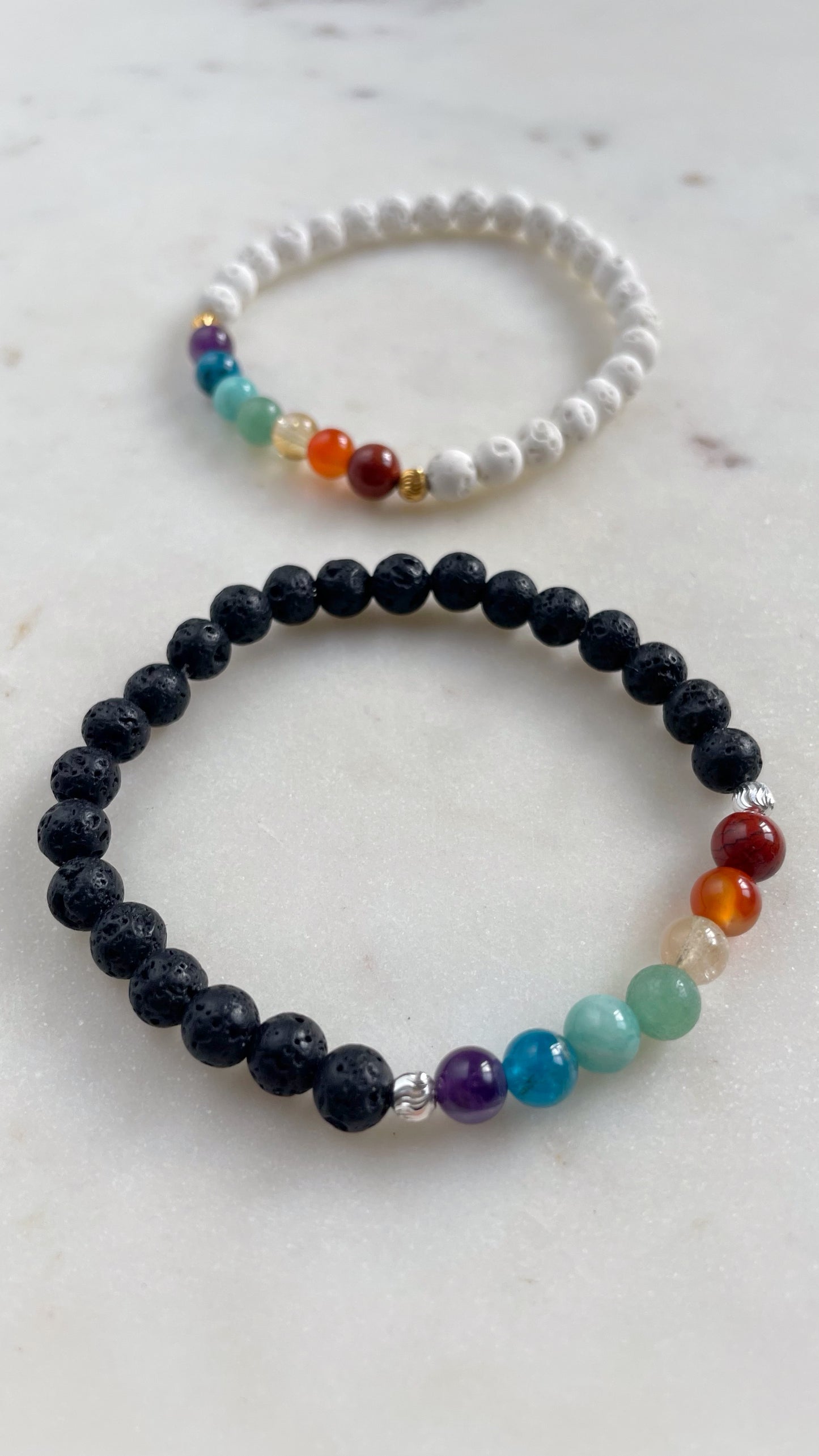 7 Chakras Diffuser Bracelet with Lava Stones