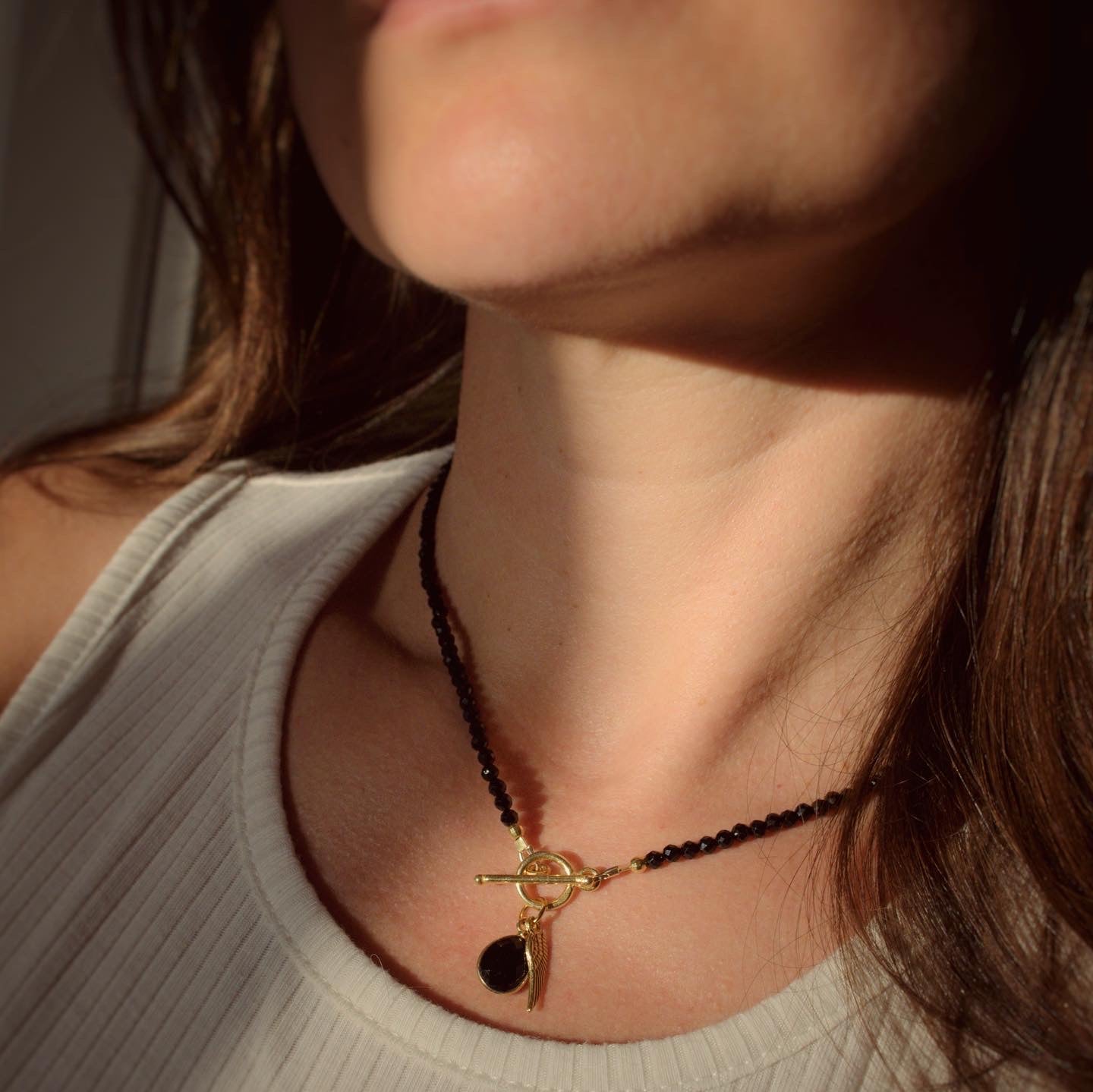 Black Angel necklace(gold)
