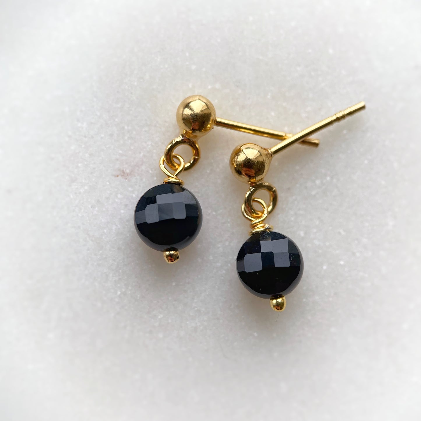 Black dot earrings