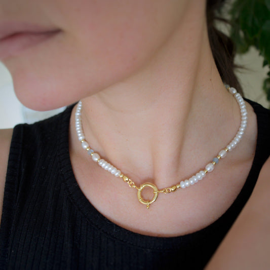 Aqua Pearls necklace