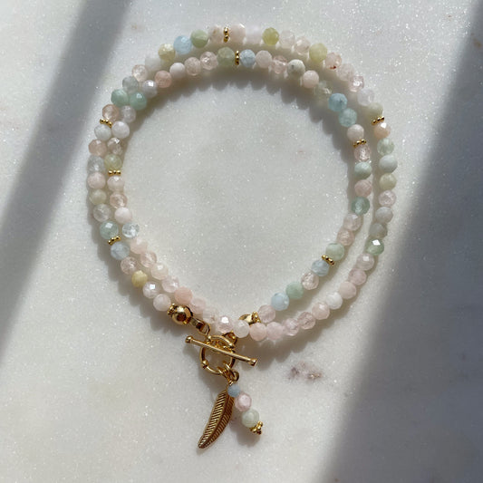 Pastel feather necklace